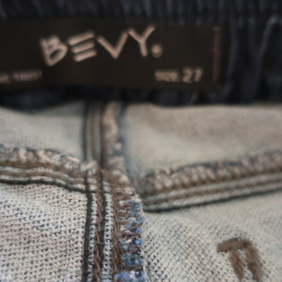 BEVY Blue Elastic Waist Dark Blue Skinny Jogger Jeans Sz 27* - Picture 9 of 9